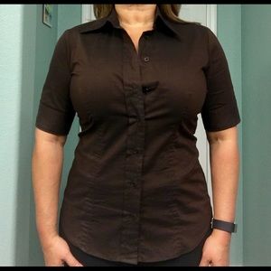 NY & Company, fitted button down shirt, size M